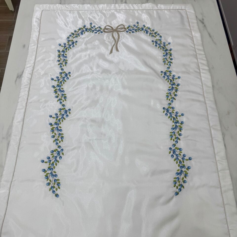 Gül Dalı 5 Parça Seccade/Bohça Takımı Mavi