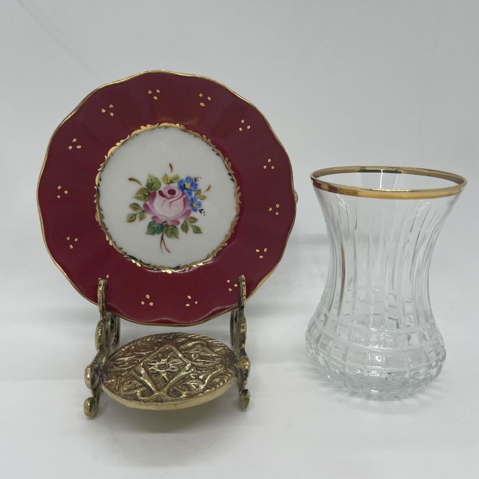 El Boyaması Klasik Çay Tabağı