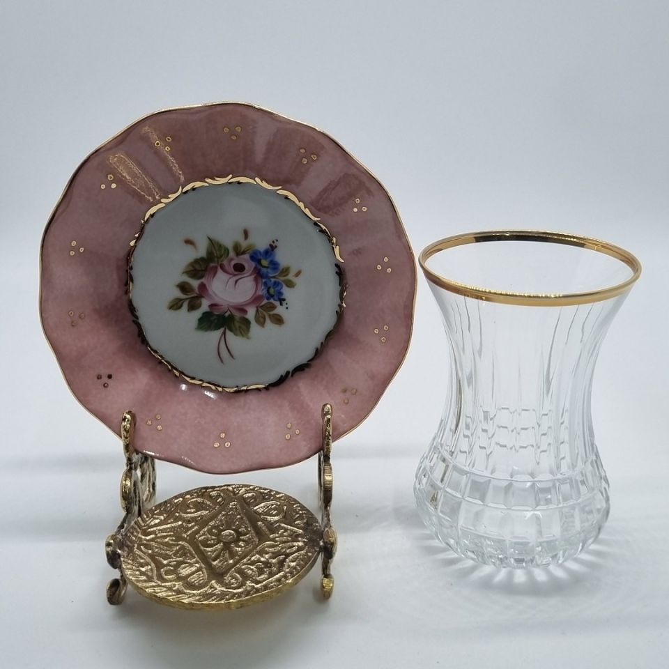 El Boyaması Klasik Çay Tabağı