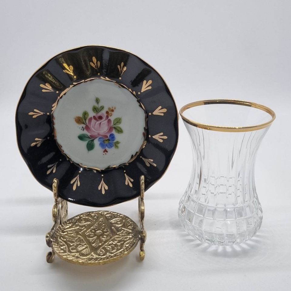 El Boyaması Klasik Çay Tabağı