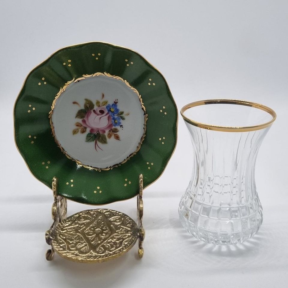 El Boyaması Klasik Çay Tabağı