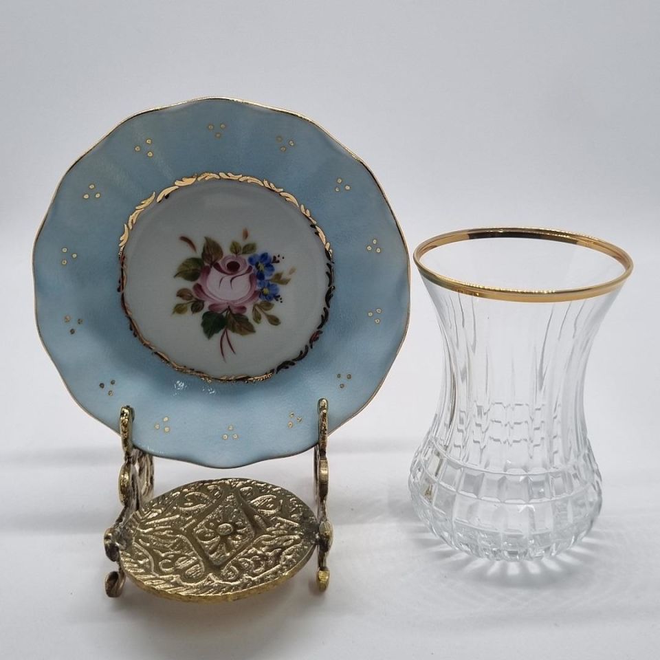 El Boyaması Klasik Çay Tabağı