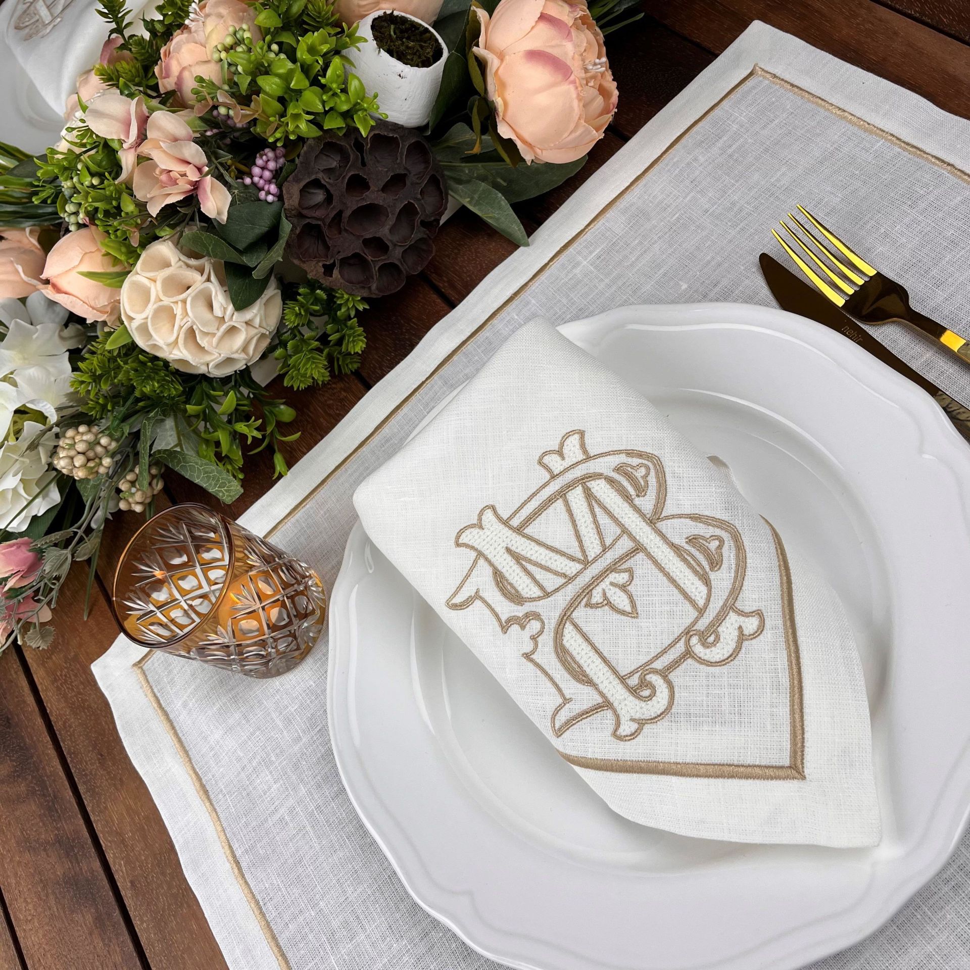 Kişiye Özel Monogram Peçete&Servis