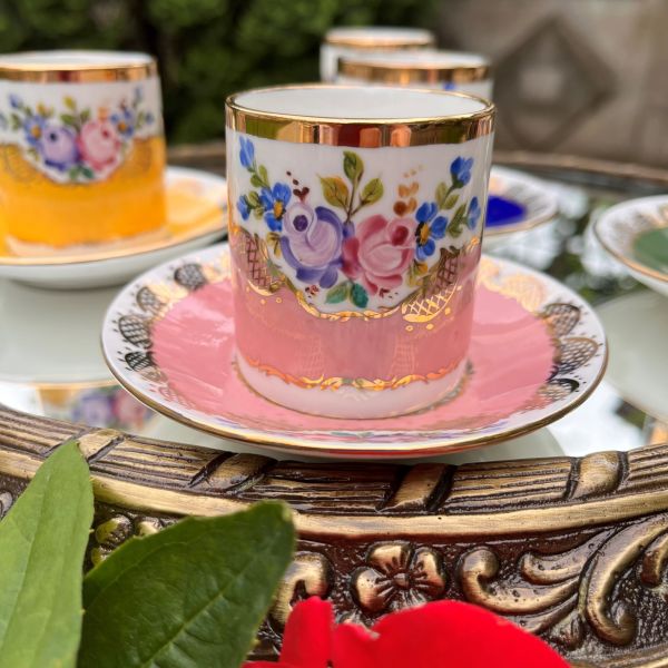 El Boyaması Leyla Fincan Pembe