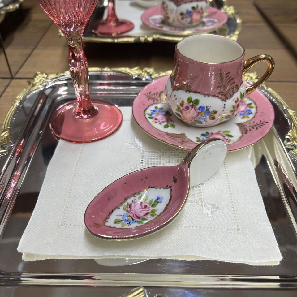 El Boyaması Kaşık Lokumluk Somon Pembe