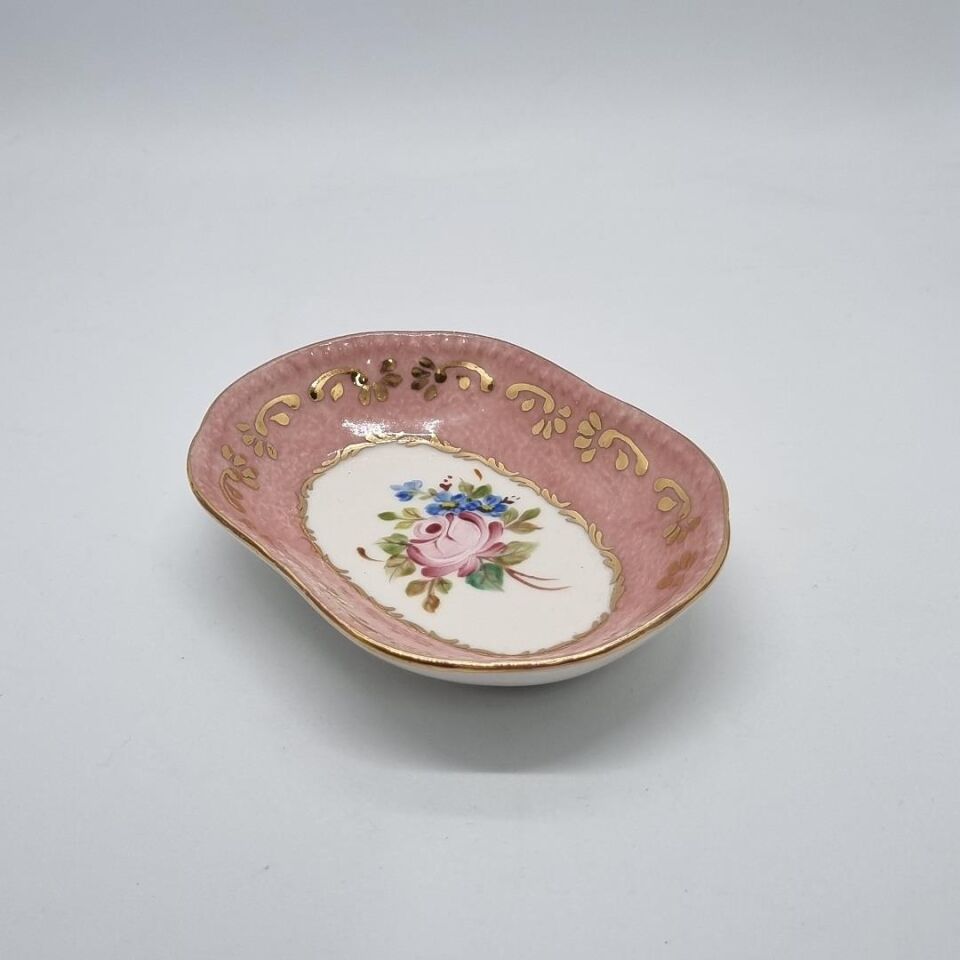 El Boyaması Oval Mini Reçellik/Çerezlik Pembe